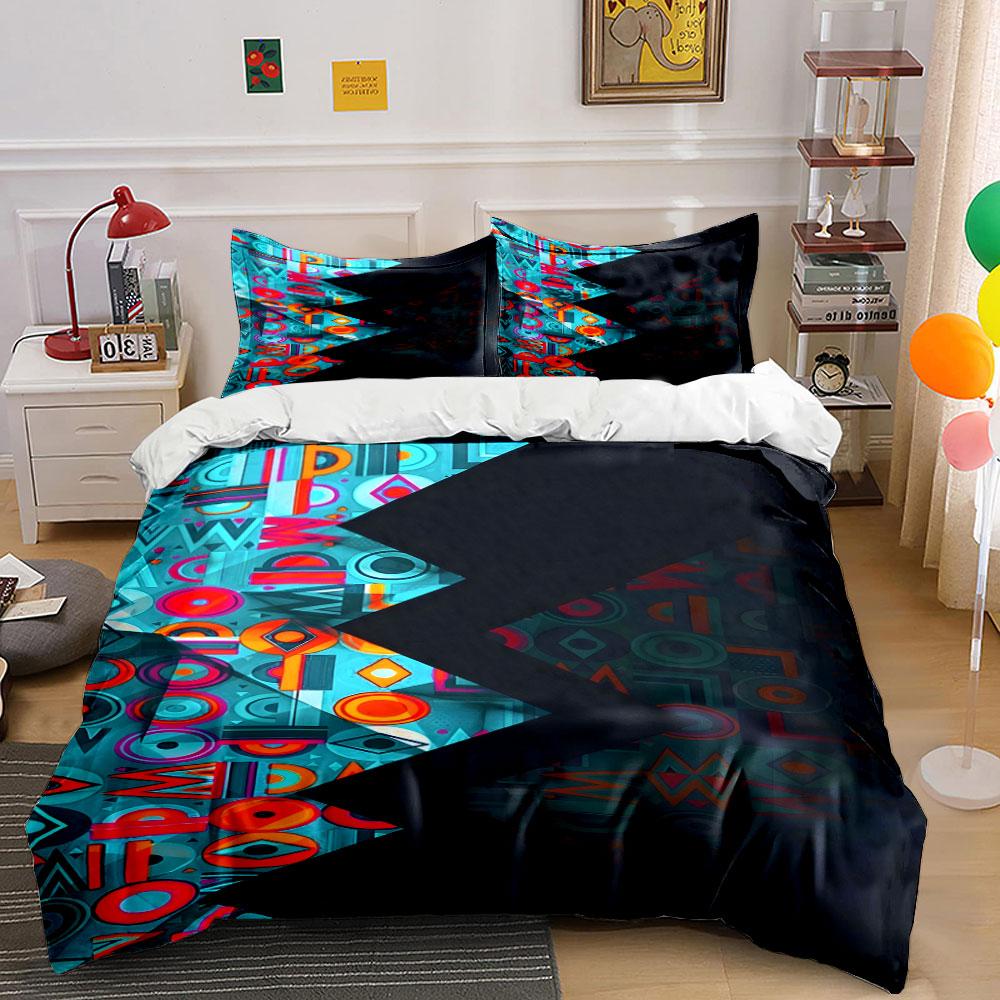 Geometric Shapes with Zigzags. Bedding Sets Duvet Cover Sets Duvet Covers Pillowcases(1*Duvet Cover 2*Pillowcases Without Duvet Insert)