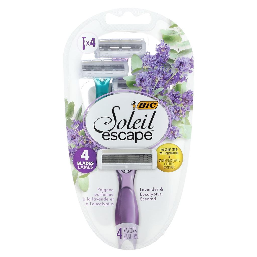 Soleil Escape, Damen Einwegrasierer, Lavendel & Eukalyptus, 4 Rasierer