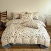 4PCS Vintage Style Bedding Set Princess Lace Duvet Cover 200x230cm Flat Sheet Set Twin Double Size Bed Set For Bedroom Decor