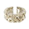 Three-Line Iris Zircon Wide Band Ring: Retro Luxury Jewelry for Women