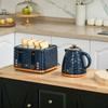 3000W 1.7L Rapid Boil Kettle & 4 Slice Toaster, Kettle and Toaster Set with 7 Browning Controls and Crumb Tray, Blue