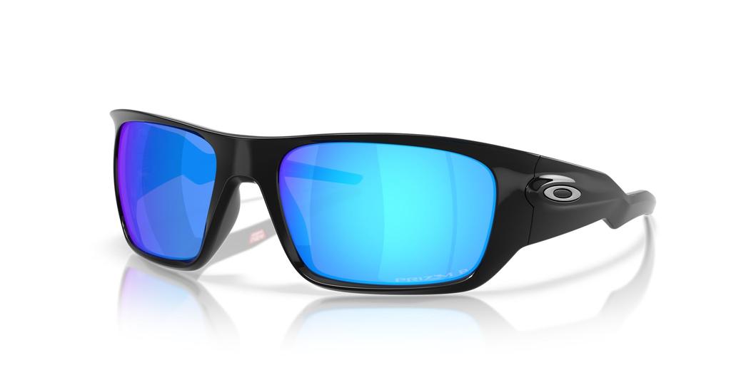 Oakley Sunglasses Frame Color Polished Lens Prizm Sapphire Polar 60mm Men's 0OO9486, (Front) Black, Color