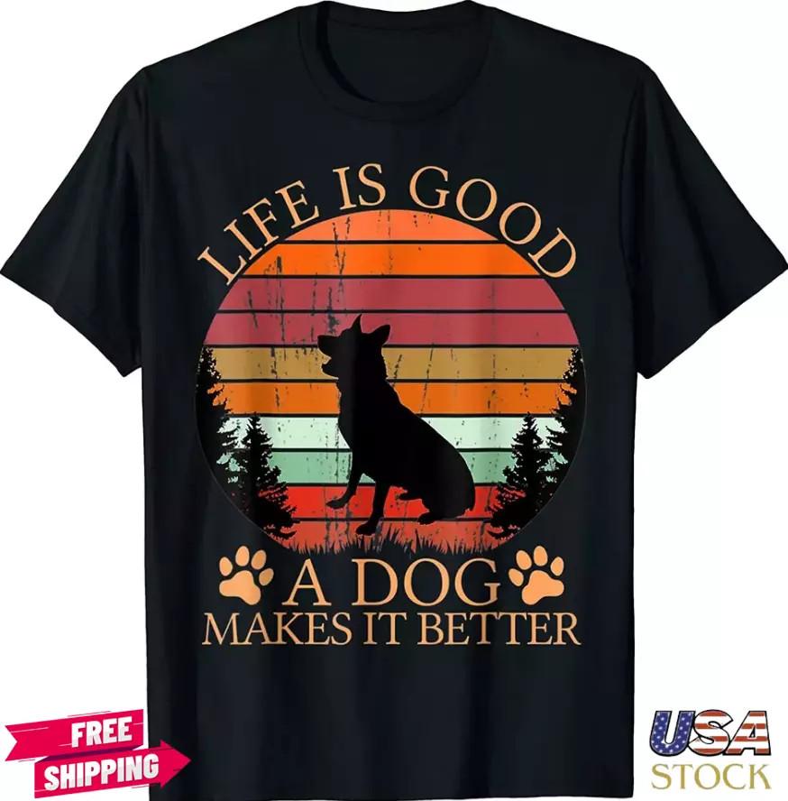 NEW! Life Is Good A Dog Makes It Better Gift Dog Lover T-Shirt.webp