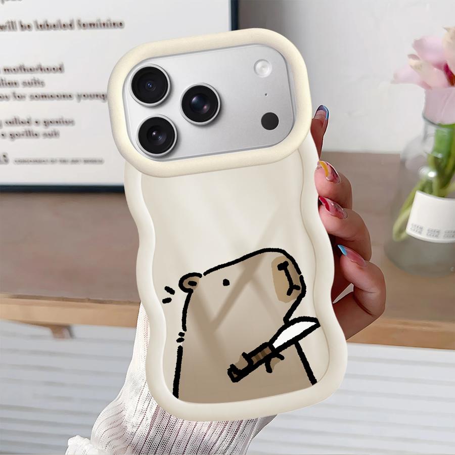 Soft Phone Cover Case for iPhone XR 14 8 12 17 Air 15 Plus 11 13 16 Pro Max Cartoon Cute Capybara