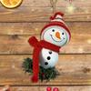 1Pc Christmas Wooden Bead Snowman Doll, Home Wall Hanging Ornament, Christmas Tree Wooden Pendant