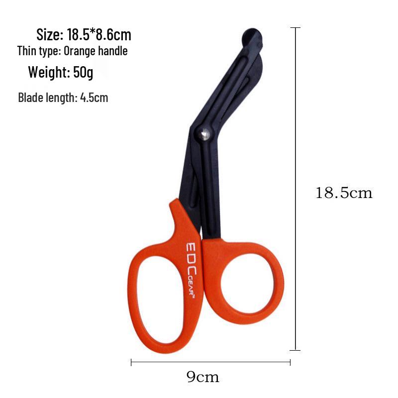 Stainless Steel Outdoor EDC Military-Grade Scissors: Bent Tip, Medical, Bandage, Tape & Cloth Cutting