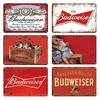 Original Budweiser Bier-Blechschild, lustige Metallplakate, Retro-Wandschild, Vintage-Schild für Bar-Club-Wanddekoration