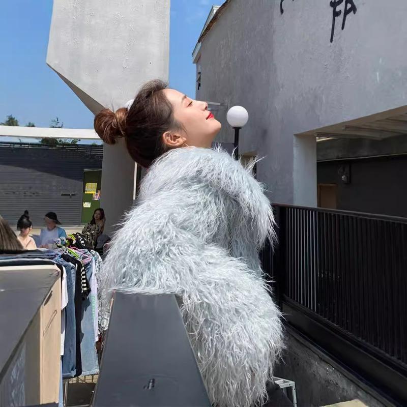 Fur Women's Clothing Imitation Beach Wool Lapel Collar Wool Jacket Winter New Fashion Loose Wool Top