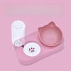 Cute Pet Cat Bowl Automatic Feeder Water Dispenser Dog Cat Food Bowl with Drinking Raised Stand Double Dish Bowls Pet Supplies