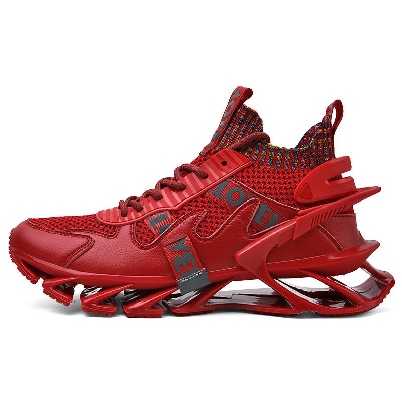 Fashion Lace-up Men's Sneakers Trendy Blade Shoes Elastic Outdoor Sports Shoes Teenager Running Exercise Shoes