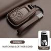 Auto Key Shell Fob for A4 A4L A5 Q5 Q7 TT TTS 8S B9 2016 2017 2018 Leather Car Remote Key Case Cover Keychain Accessories