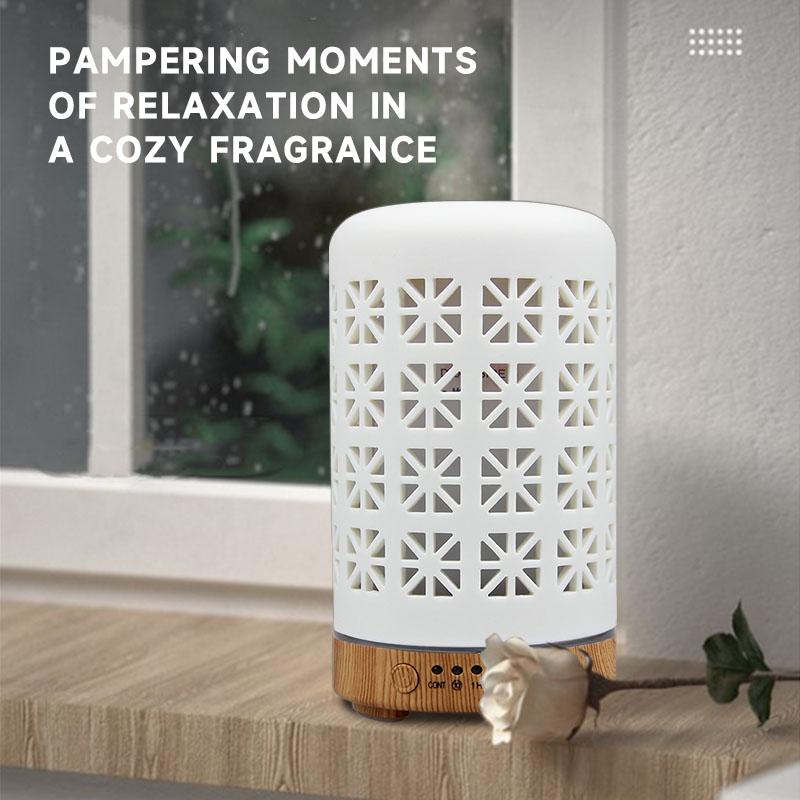 Ceramiczny Ultradźwiękowy Nawilżacz Powietrza Funkcja Czasowa Dyfuzor Aromatu Biurkowy Dyfuzor Olejków Eterycznych Dyfuzor Zapachu do Pomieszczeń ze Światłami