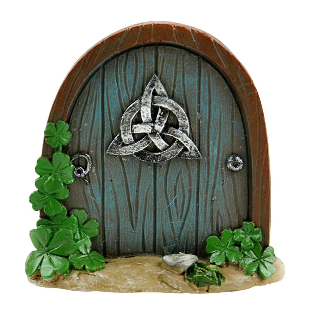 Double Layer Wooden Elf Fairy Door Decoration for Garden and Courtyard