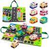 Early Educational Playthings Infant Fabric Cars Animals Transportation Playing Mat Storage Bag Infant Tear-Resistant Cloth Book
