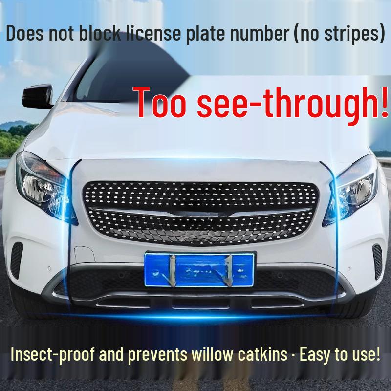 

Car Front Grille Insect and Debris Protection Net Black Universal No License Plate Hole