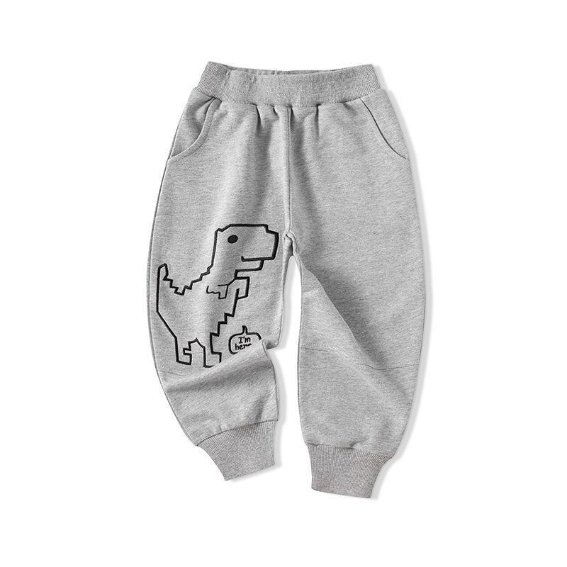 Boys Dinosaur Print Casual Sports Pants - Spring Korean Style 140 cm