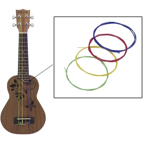 Nylon Ukulele Strings, Replacement Ukulele Accessories, 3 Full Sets (Colorful, Clear, White)