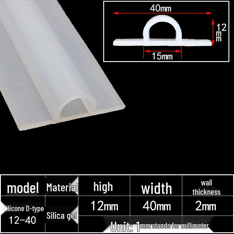 D-Shaped Silicone Sealing Strip: High-Temperature, Water-Retaining, Self-Adhesive, Anti-Collision, Shock-Absorbing for Doors & Windows