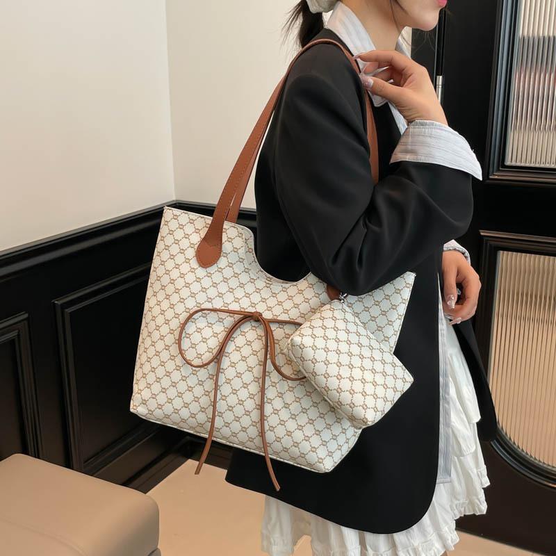 Tragetasche mit einseitiger Schulter, neue trendige Pendler-Mode mit großem Fassungsvermögen, bedruckte Unterarm-Schleife für Damen