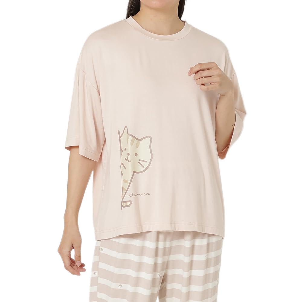 

Пижама Fuku Melting для весны и Fukufuku Cat свободного кроя, милая, бесплатная [Fuku Nyanko] лето, Нянько, Кот, Узор, Хапинс, Посадка, Размер, (JP, Алфавит, розовый