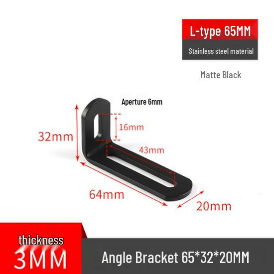 Stainless Steel 90° Movable L-Shaped Corner Bracket with Long Hole for Shelf Support