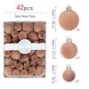 42-teiliges Beflocktes Weihnachtskugel-Schmuckset Weihnachtsbaum-Hängekugeln Dekorationen Party Haus Weihnachtsbaum Deko