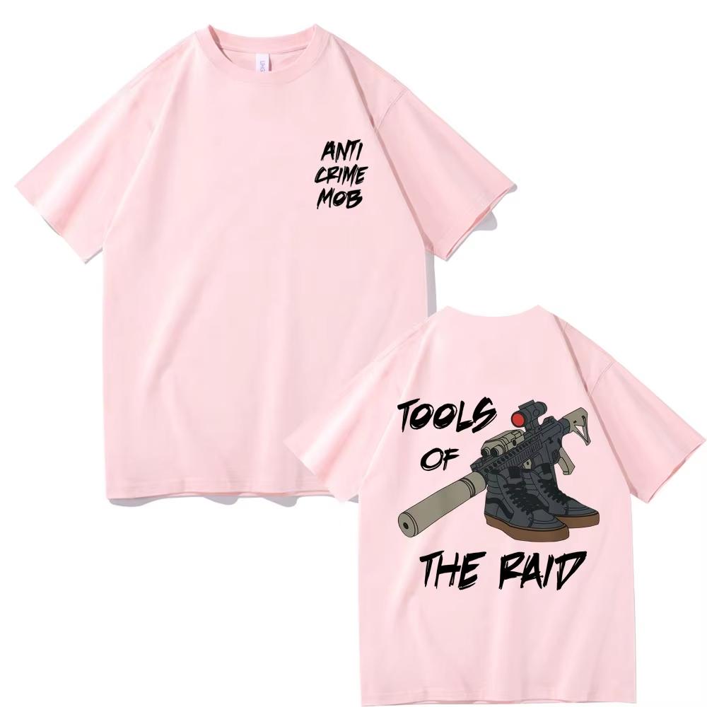 Forward Observations Group Anti Crime Mob Tools of The Raid Graphic T-shirt Male Classic T Shirts Oversized Unisex Streetwear Trendy Cotton