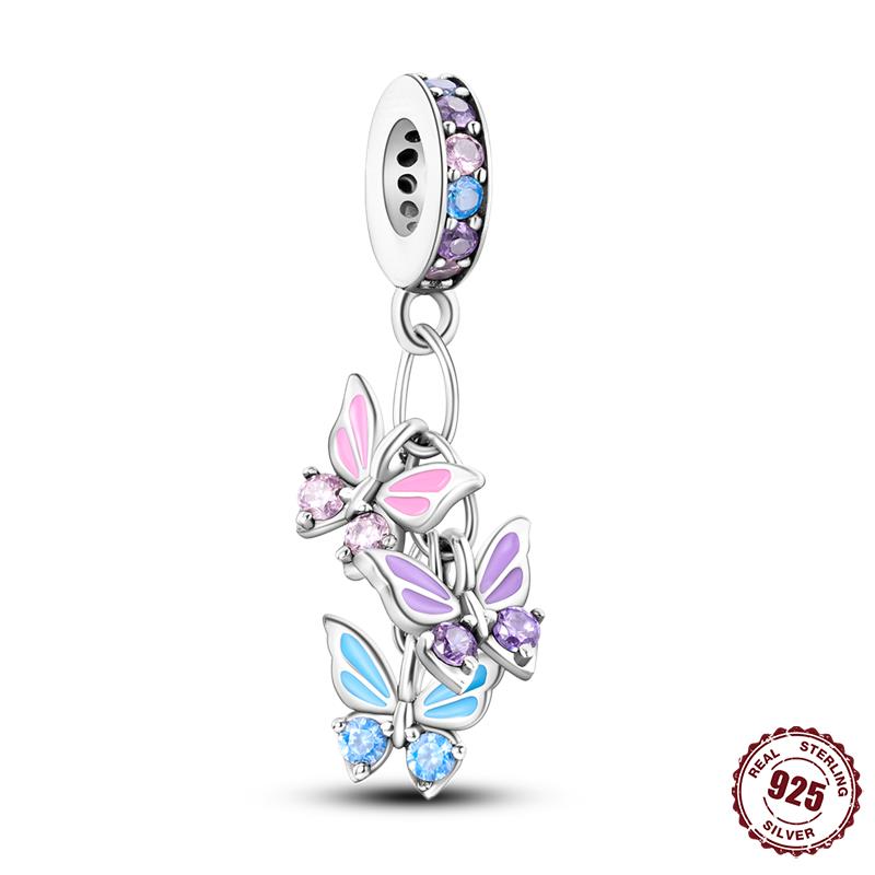 Breloque Thème Papillon Breloques Cuivre 24 Designs Pendentifs Papillon Compatible Avec Authentiques Bracelets Fins Bijoux Femme Cadeaux