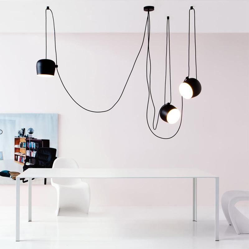 

Итальянский Промышленный Flos Черно-Белая Люстра Многоточечная Регулируемая Ресторанная Лампа Бар Офис Светодиодное Освещение Кулон