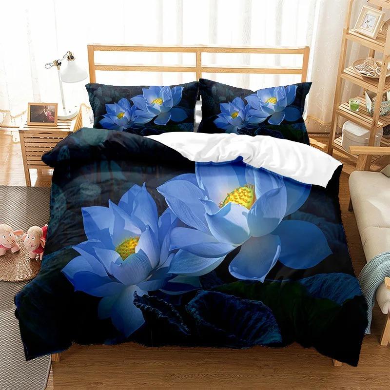 Japanese Duvet Cover Branch of A Flourishing Sakura Tree Flowers Cherry Blossoms Spring Art Polyester Bedding Set Full/King Size
