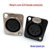 4-Pin Female XLR Square Socket, Nickel-Plated Copper Core