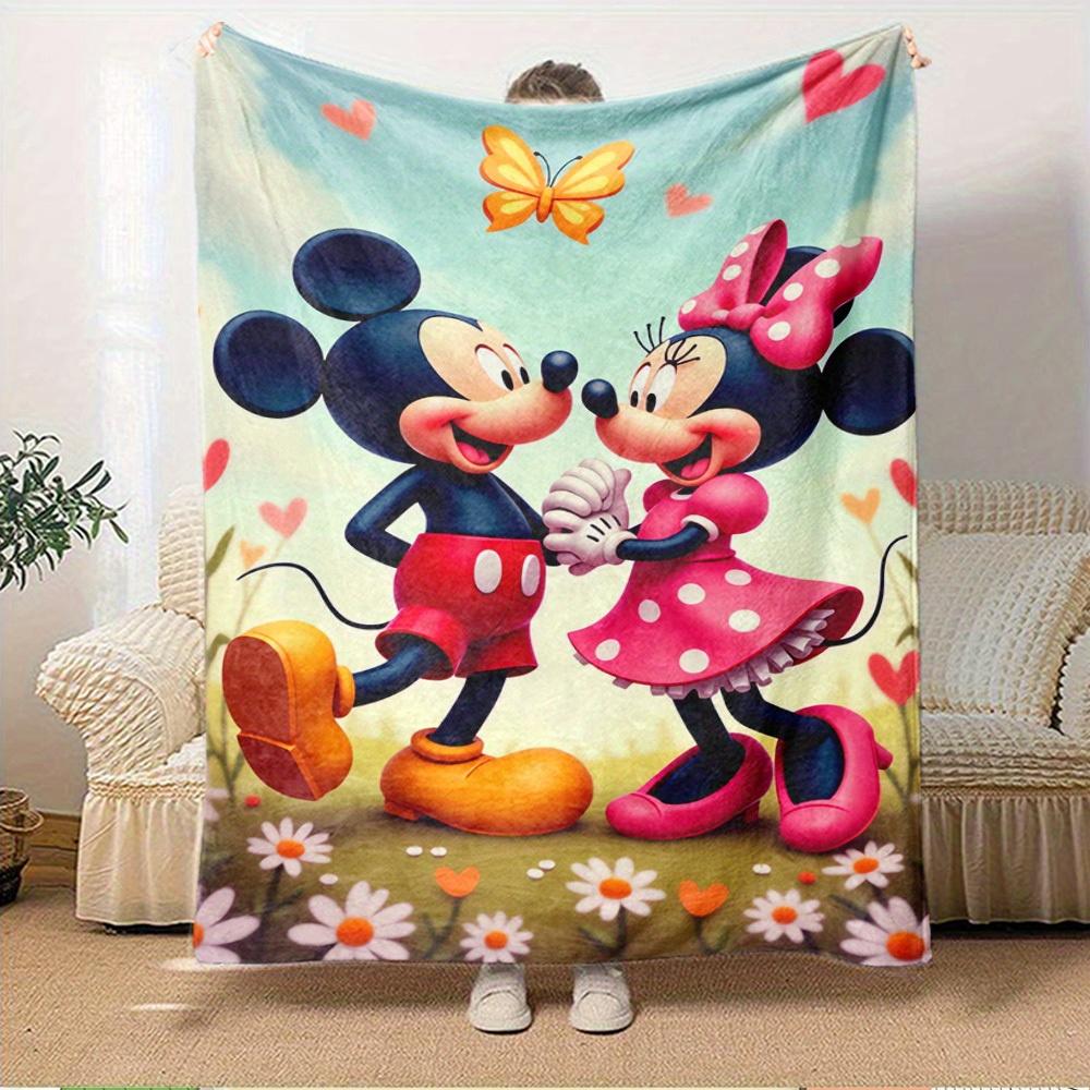 1pc Flannel Disney Mickey Mouse Riding Dolphin Bedding Throw Blanket Sofa Cover Gift Home