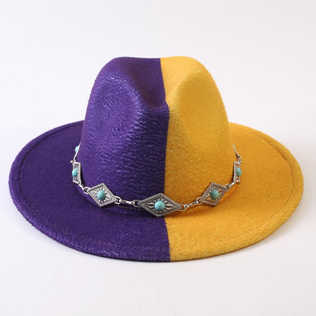 Popular European and American Classic Double-color Wide-brimmed Top Hat Men's and Women's Fashion OL Style Cowboy Hat Jazz Hat