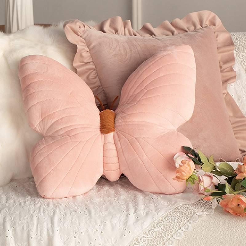 Pink Butterfly Throw Pillow Plush Toy Sofa Back Cushion Decoration Gift Toys