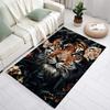 2D Cool Tiger Print Area Rug Wild Animal Pattern Carpet Non-Slip Washable Floor Mat for Living Room Bedroom Man Cave Home Decor