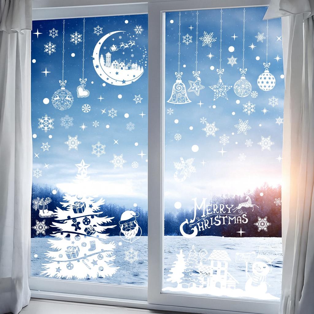 Christmas Window Sticker Merry Christmas Decorations For Home 2025 Christmas Ornament Xmas Navidad Natal Gifts New Year 2026