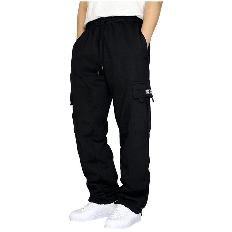 Summer New Fashion Sports Casual Pants Men's Tied Feet Multi-pocket Tether Loose Tooling Long Pants