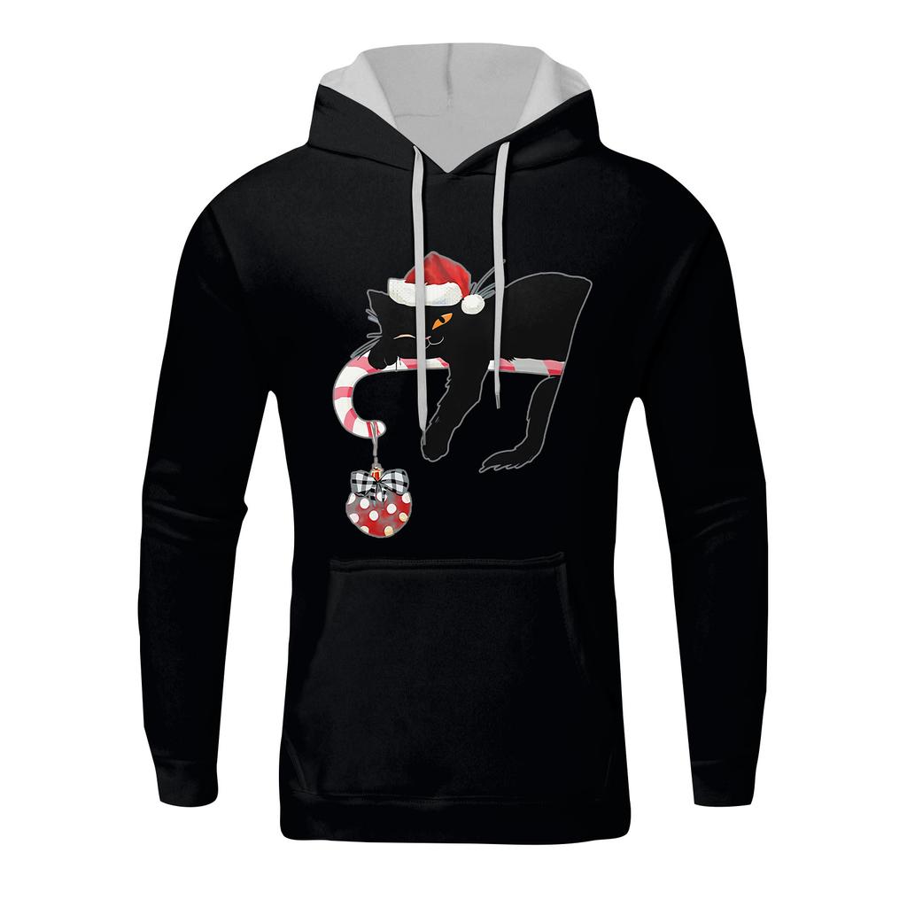 Løs herrehettegenser med juleprint