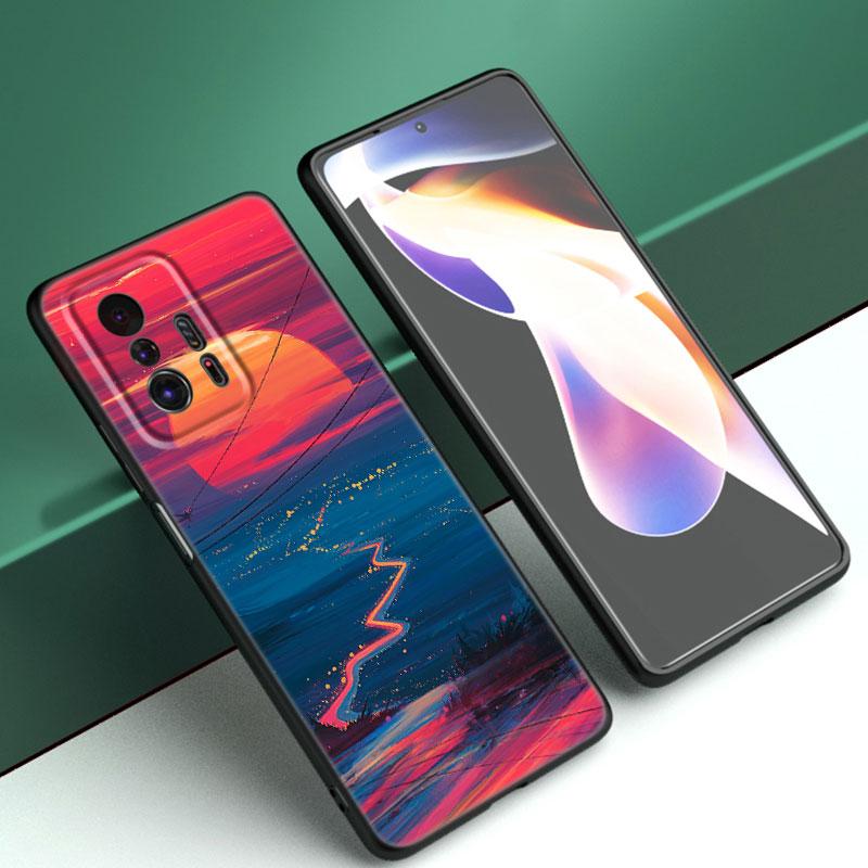 Umělecký Pixel Estetický Obal na Telefon Pro Xiaomi Mi A2 8 9 SE Note 10 10T 11 12 Lite 9T 11T 12S 12T Pro A3 6X 12X Měkký TPU Černý Kryt