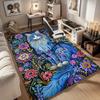 1pc. Magical Floral Cat Rug - Home Decor, Office Carpet, Outdoor Mat, Gift for Cat Lovers