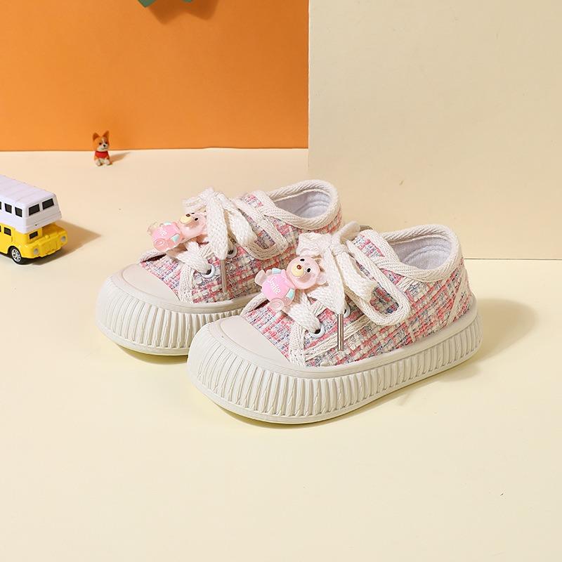 

Детские парусиновые кеды весна/осень: Мягкая подошва, дышащая, легко надевается для малышей 25 розовый