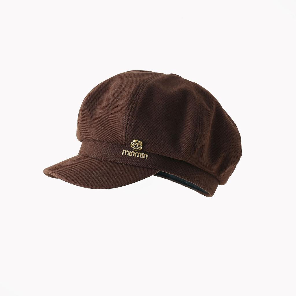 Chapéu Novo para Mulheres Estilo Pequeno Fragrância de Luxo Leve Metálico Padrão Chapéu Octogonal Circunferência de Cabeça Grande Preto Versátil Chapéu de Jornaleiro