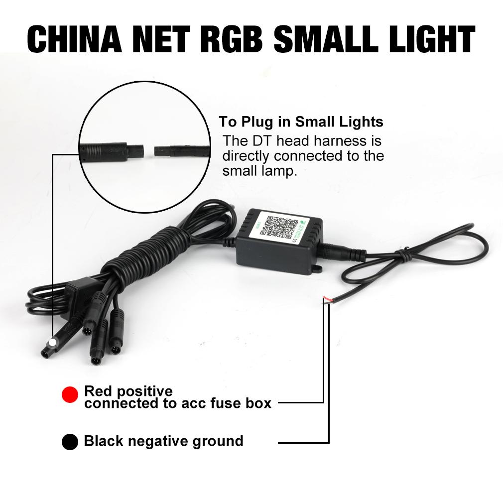 Car LED Front Grille Lights RGB Decorative Lights 4 In 1 Signal Lamp APP Adjustable 12V Universal Sound Control Auto Grille Lighting