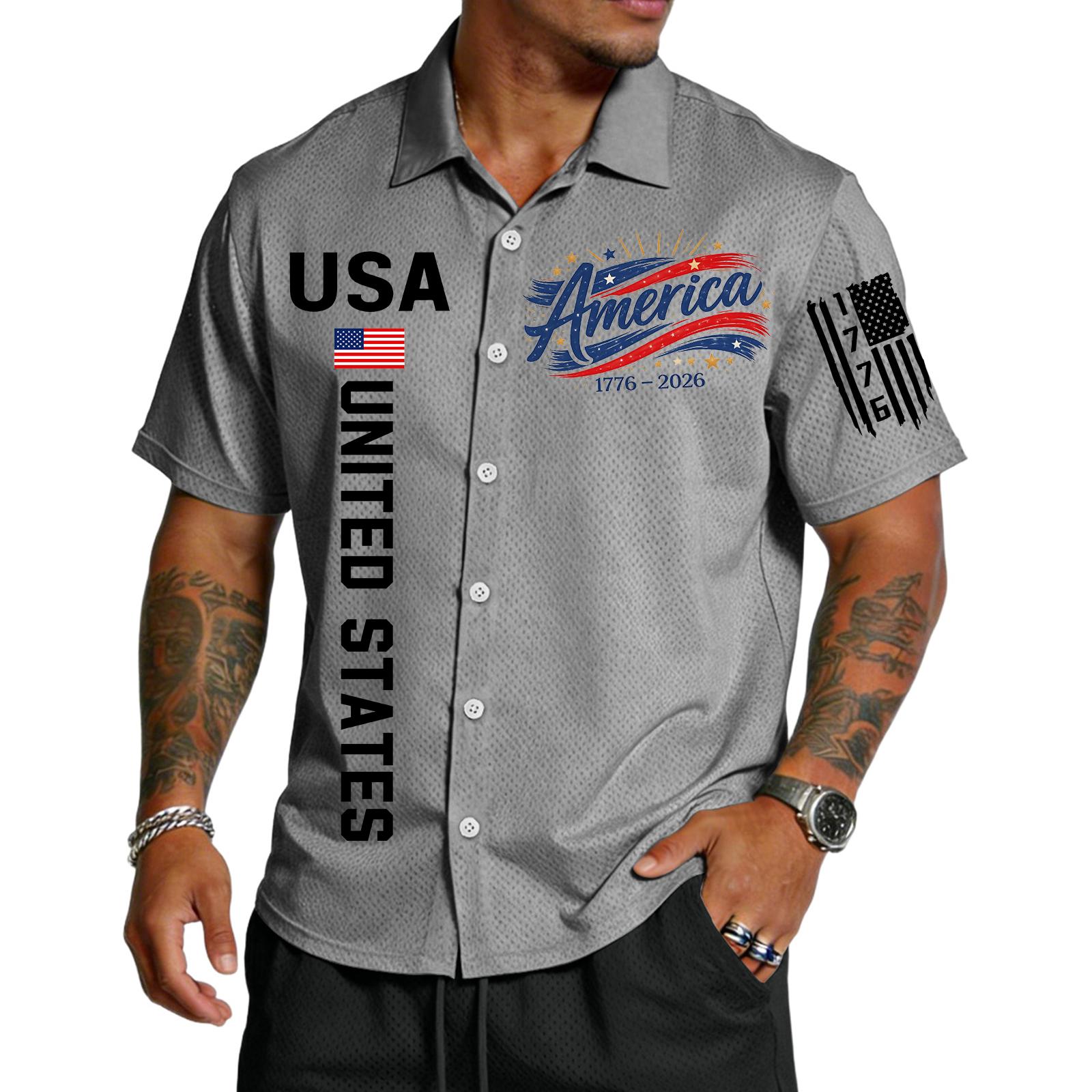 

Men s Casual Lapel Light Breathable Short Sleeve Shirt XL світло-сірий колір