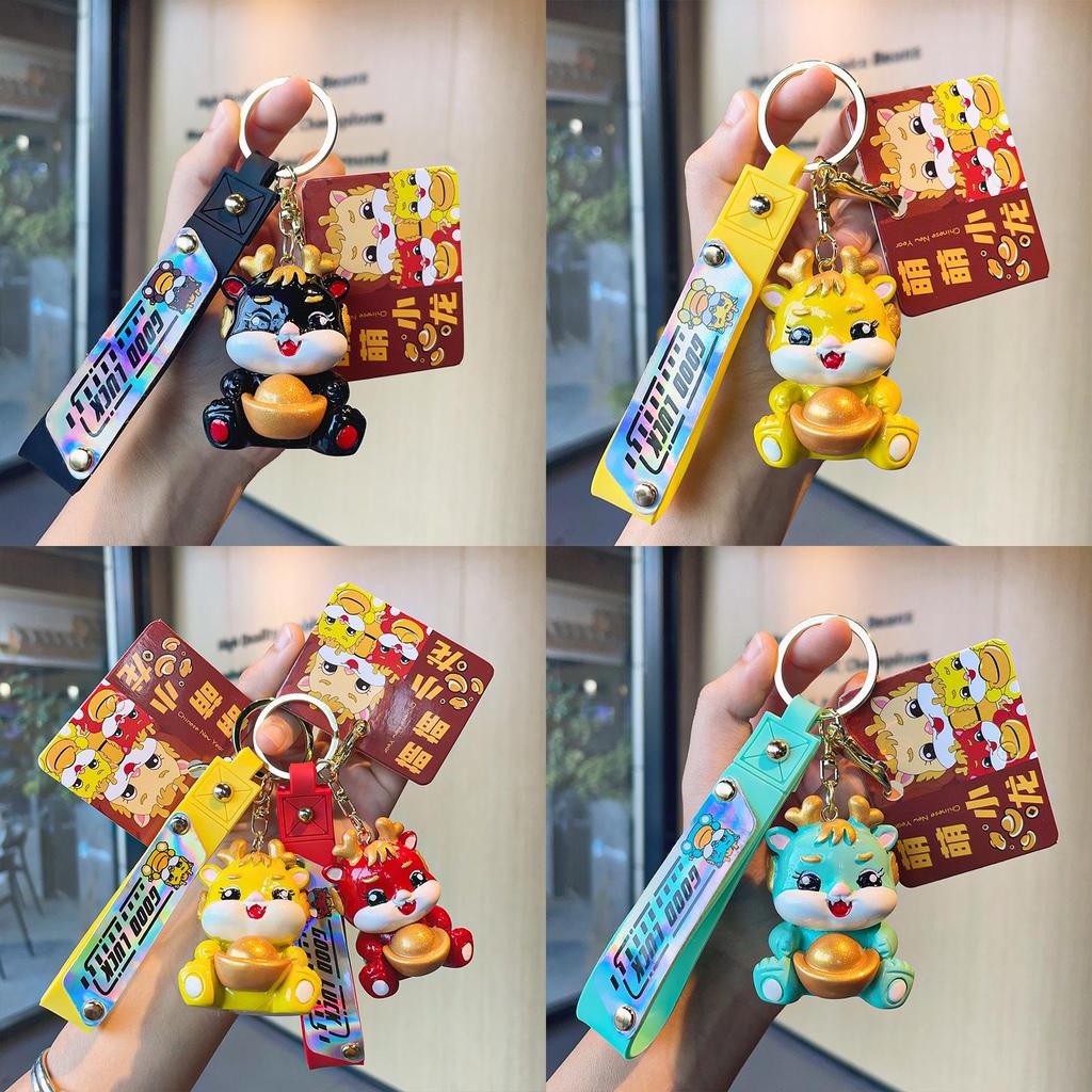 Adorable Resin Cartoon Dragon Keychain Cute Bag Pendant For Couples