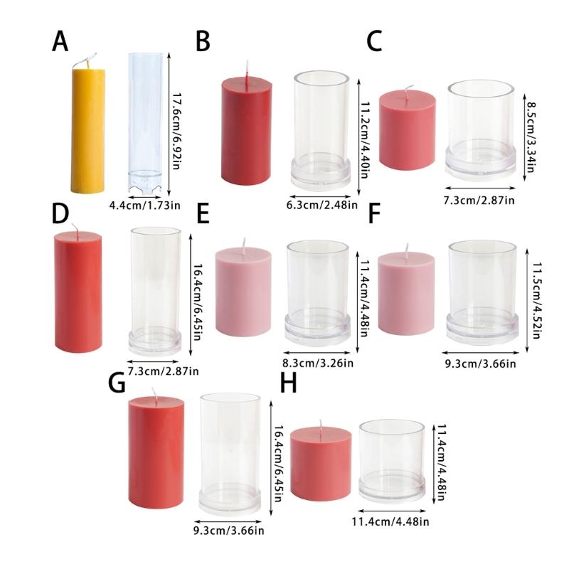 Clear Candlestick Molds Cylindrical Candle Mould for Church Christmas Wedding Dinner Valentine Day Home Decoration