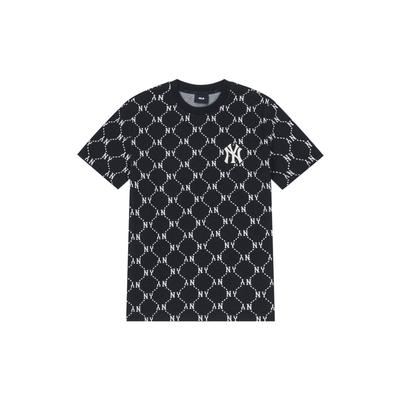 MLB MONOGRAM T Shirt Unisex Black 3ATSM0143-50BKS
