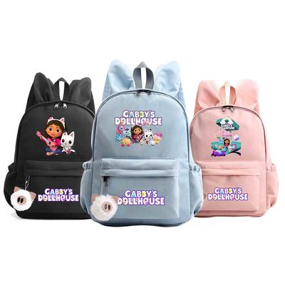 Animation Peripheral Printing Casual Backpack, Primary and Secondary School Student Schoolbag, New Rabbit Ear Backpack