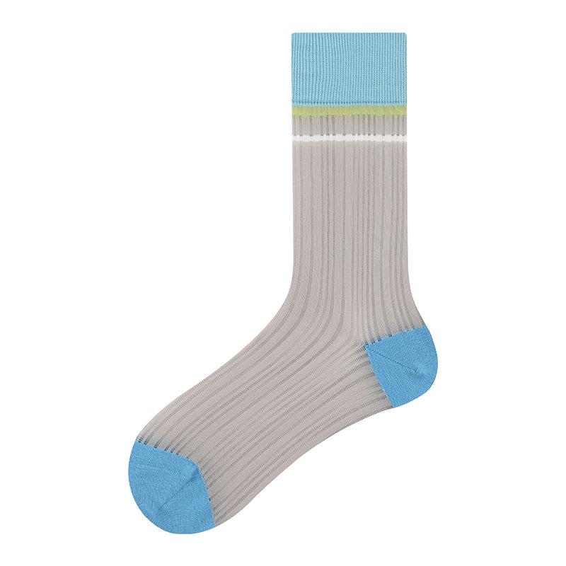 MEIKAN Women s Stylish Cotton Mid-Calf Socks: Breathable, Thin, and Fashionable for Spring and Summer One size синий
