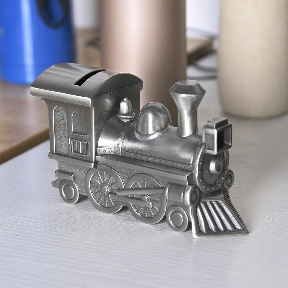 Zinc Alloy Money Saving Bank Retro Train Model Coin Saving Money Box for Table Decoration